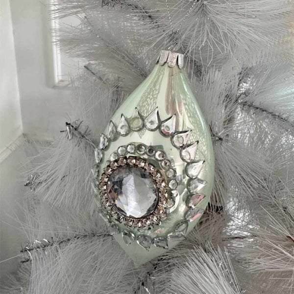 Kristal Taşlı Yeşil Damla Süs 15cm