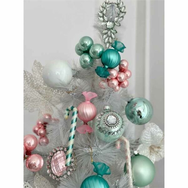 Kristal Taşlı Yeşil Top Süs 12cm