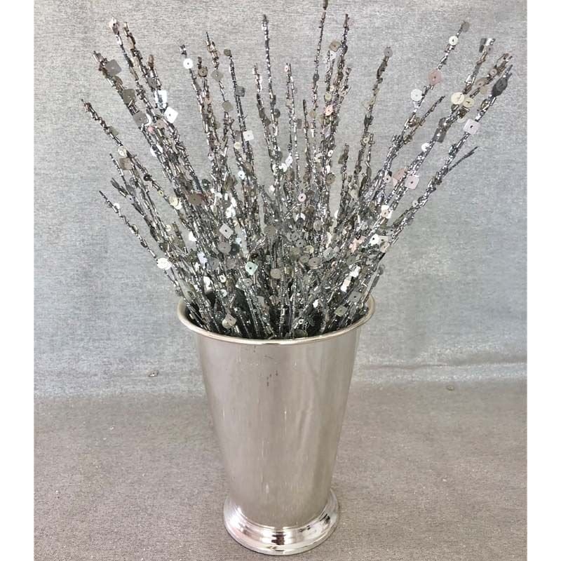 Aynalı Gümüş Çiçek Demeti 78cm