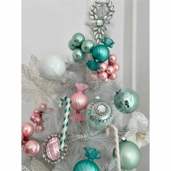 Candy Cane Cam Süs 6'lı Set Pembe