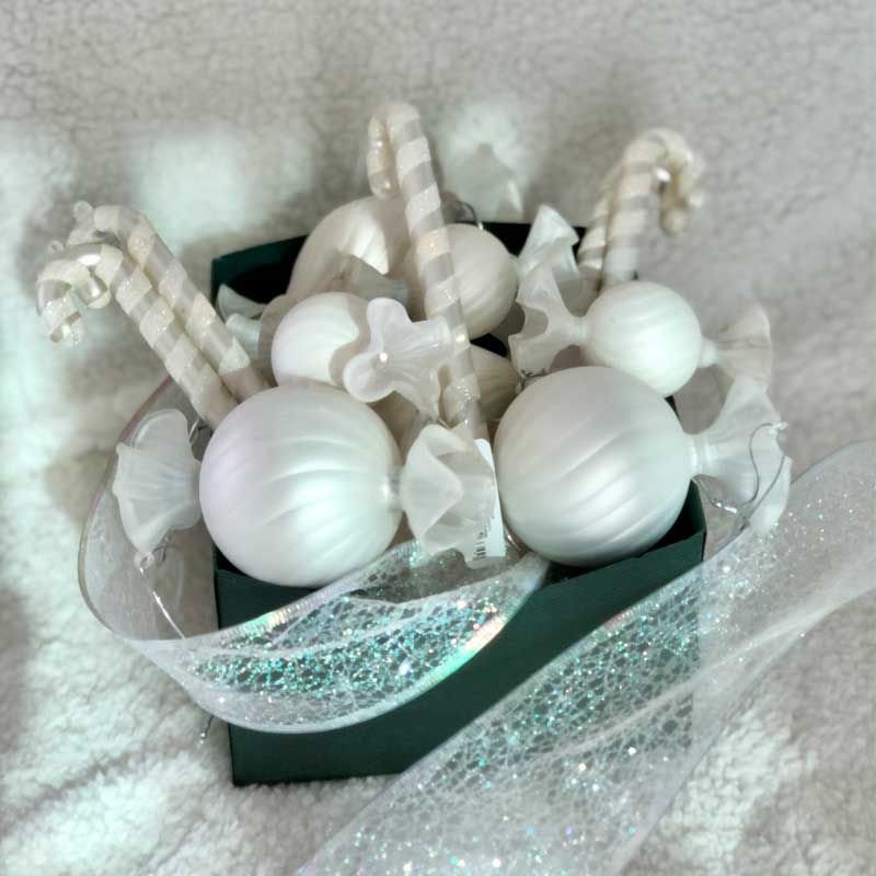Candy Cam Yılbaşı Süsü 12cm Beyaz