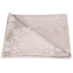 Floral Patterned Beige Fabric Napkin/Piece