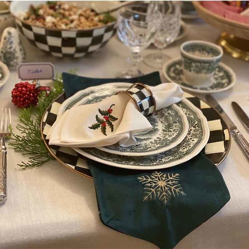 Çift Taraflı Yeşil&Ekose Mini Runner/Kartanesi 2'li Set