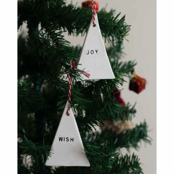 Seramik 2 li Çam Ağacı Süsü Joy&Wish
