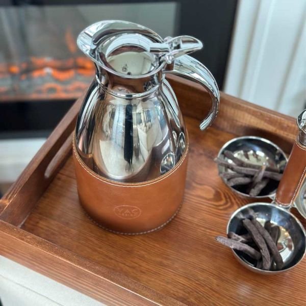 Deri Detaylı Çelik Termos Taba