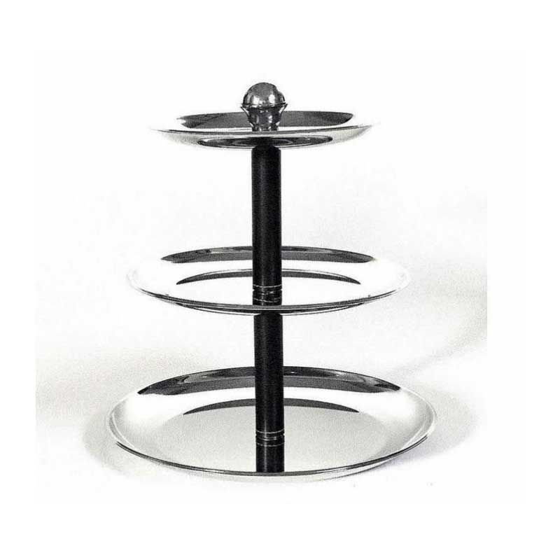 Deri Aksesuarlı 3 Katlı Servis Siyah