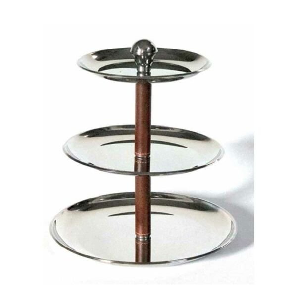 Deri Aksesuarlı 3 Katlı Servis Taba