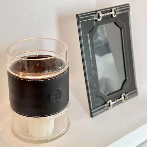 Deri&Cam Mumluk / Vazo Siyah