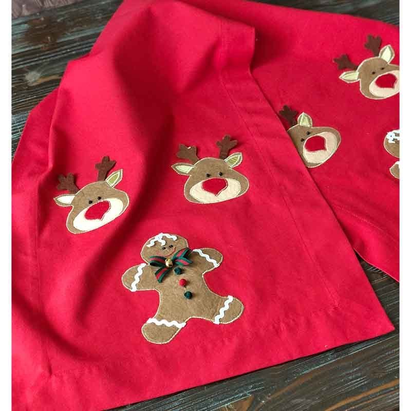 Gingerbread & Deer Aplikeli Runner