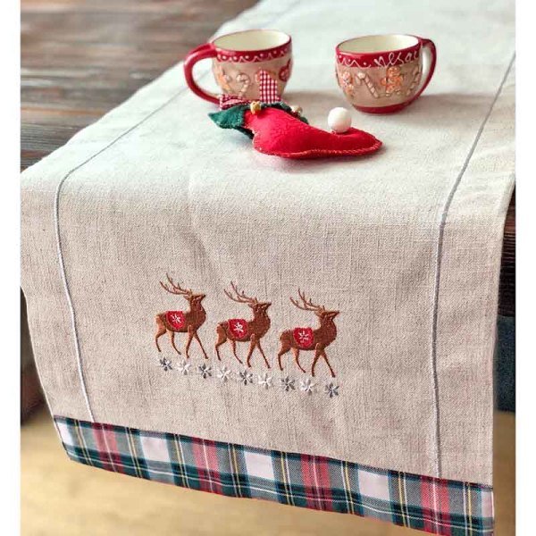 Deer & Tartan Keten Runner