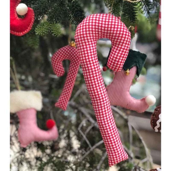 Mini Check Candy Cane Yılbaşı Süsü 25 cm