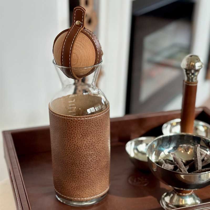 Taba Deri Kılıflı Sürahi Taba