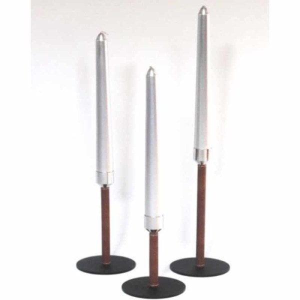 Deri Kaplamalı Şamdan / 3'lü Set