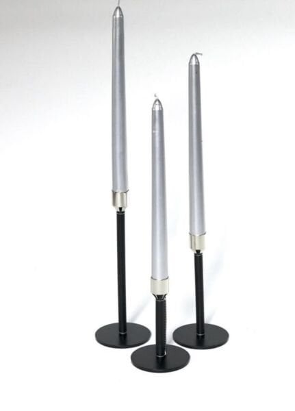 Deri Kaplamalı Şamdan / 3'lü Set