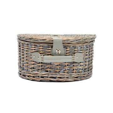 Aged Wicker Picnic Basket