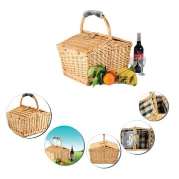 Natural Color Wicker Picnic Basket