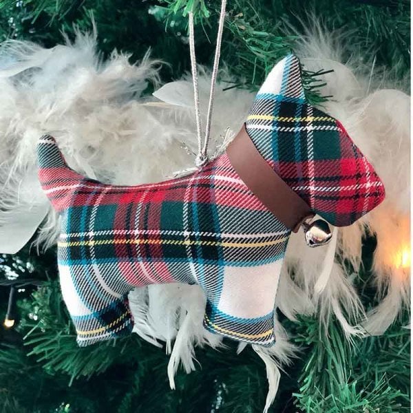 Plaid Doggie Yılbaşı Süsü/Yeşil