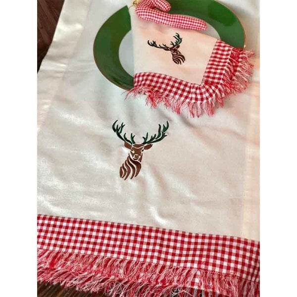 Geyik Nakışlı Pötikareli Runner
