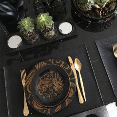 Siyah Gold Pasta Tabağı