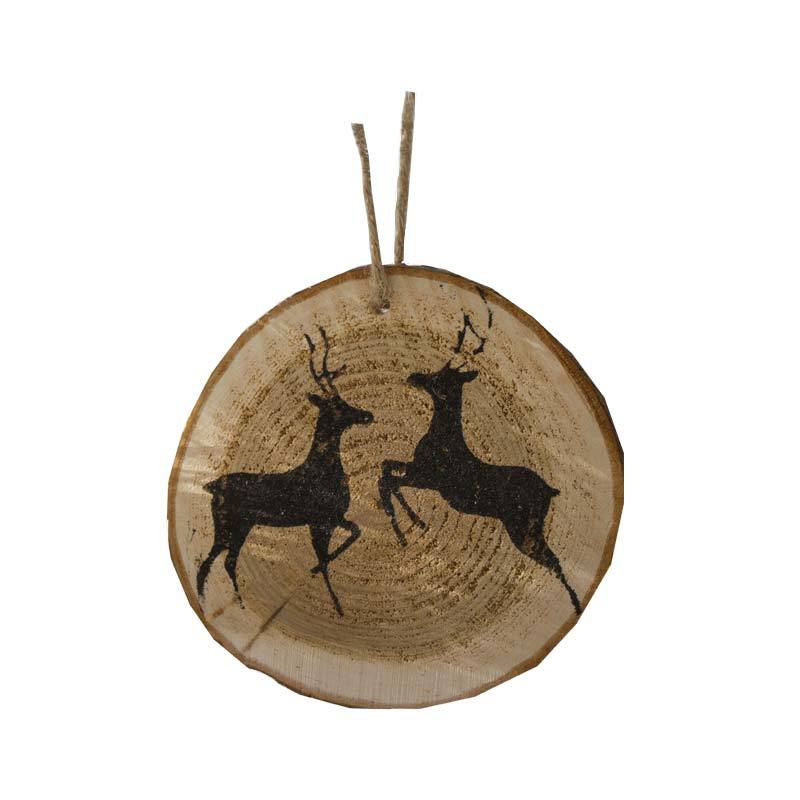 Geyik Desenli Ahşap Süs