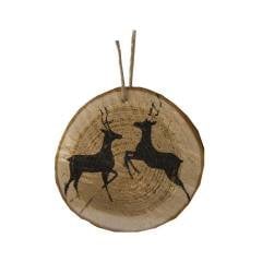 Geyik Desenli Ahşap Süs