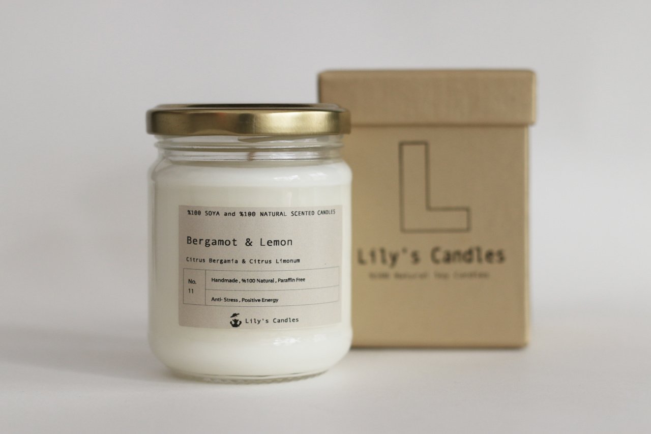 Bergamut&Limon Aromaterapi Cam Mum