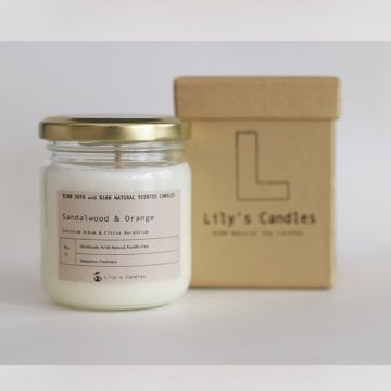 Sandal Ağacı&Portakal Aromaterapi  Cam Mum