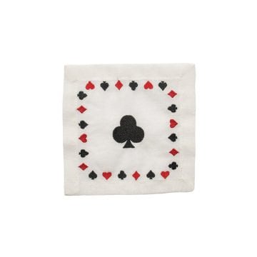 Sinek Nakışlı Keten Bardak Altlığı/4'lü Set