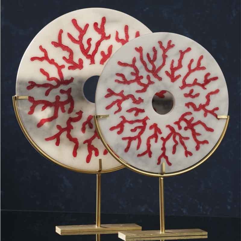 Coral Marble Disk 2li set 2'li Set