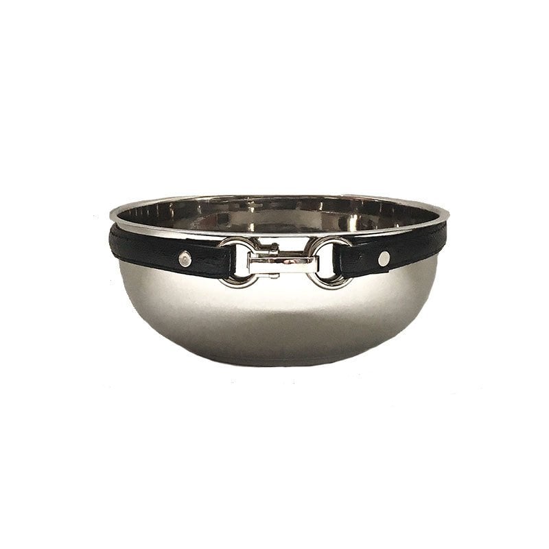 Leather Accessory Bowl/ Black Large Size