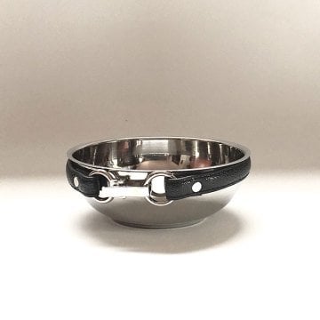 Leather Accessory Bowl/ Black Large Size
