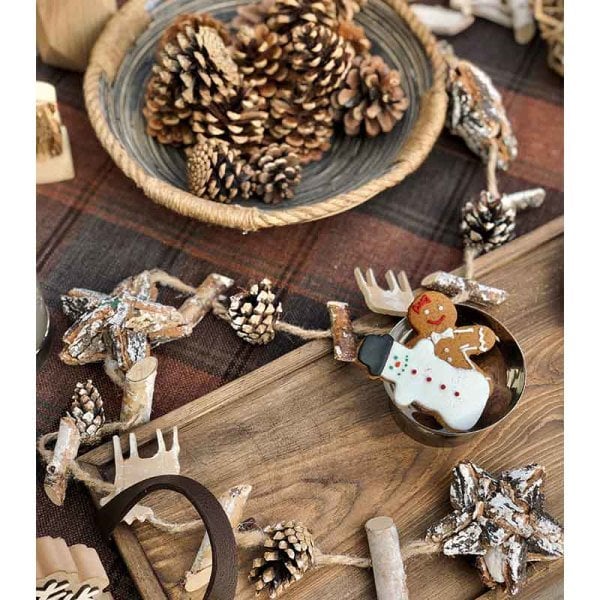 Kozalaklı & Geyikli Ahşap İp Süs