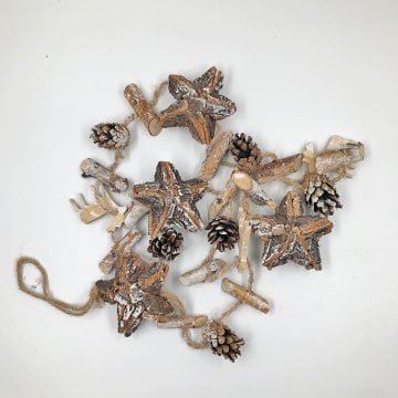 Kozalaklı & Geyikli Ahşap İp Süs