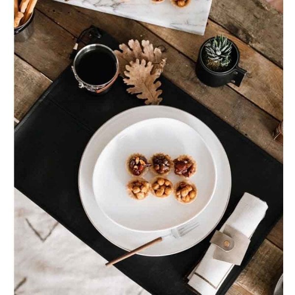 Black Leather Placemat/ Set of 4