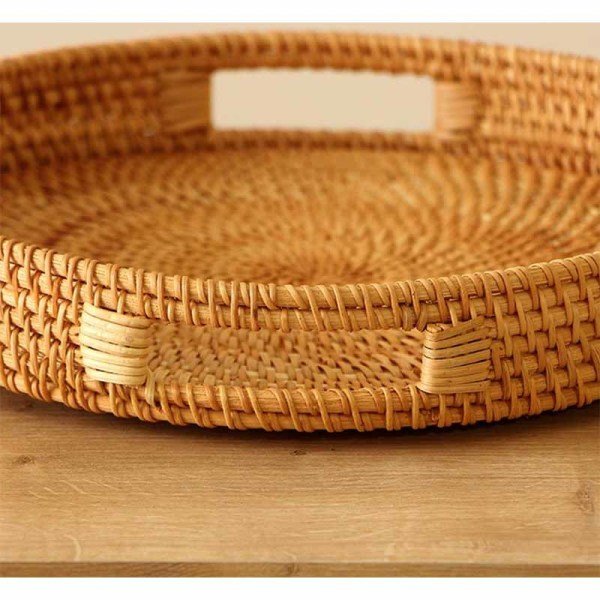 Rattan Yuvarlak Tepsi
