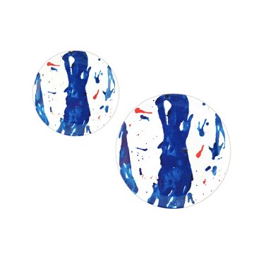 Blue Art Melamin Servis Tabağı/ 4'lü Set