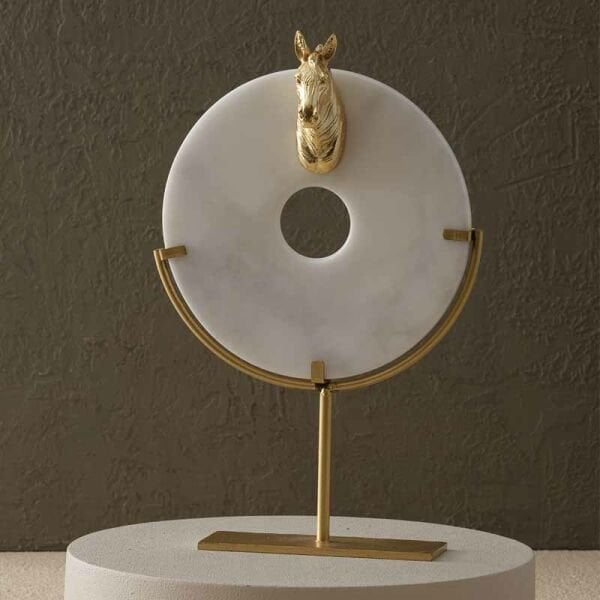 At Başlı Disk Dekor 38 cm