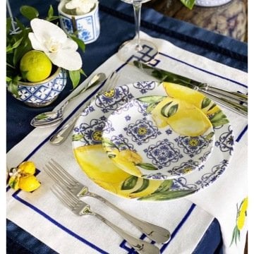 Amalfi Coast Melamin Pasta Tabağı/ 4lü Set