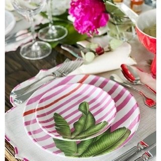 Miami Pink Beach Melamin Pasta Tabağı/ 4lü Set