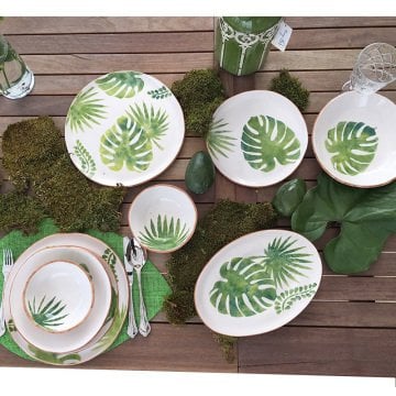 Leaf Ceramic Dinnerware/ 6 Persons