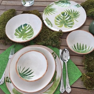 Leaf Ceramic Dinnerware/ 6 Persons