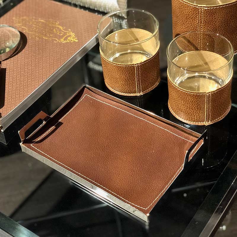 Taba Deri Kılıflı Tepsi