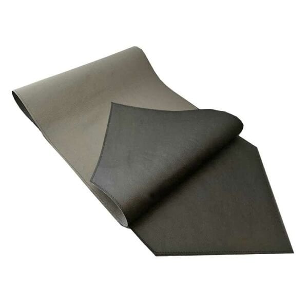 Çift Taraflı Deri Runner / Gri&Siyah