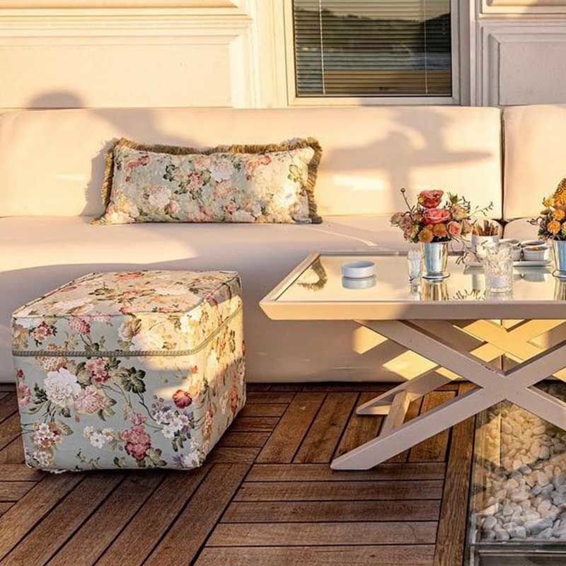 Floral Desenli Kenarı Püsküllü Yastık 75 cm