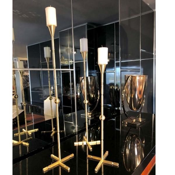 Triple Pirinç Şamdan Seti /71-61-52cm