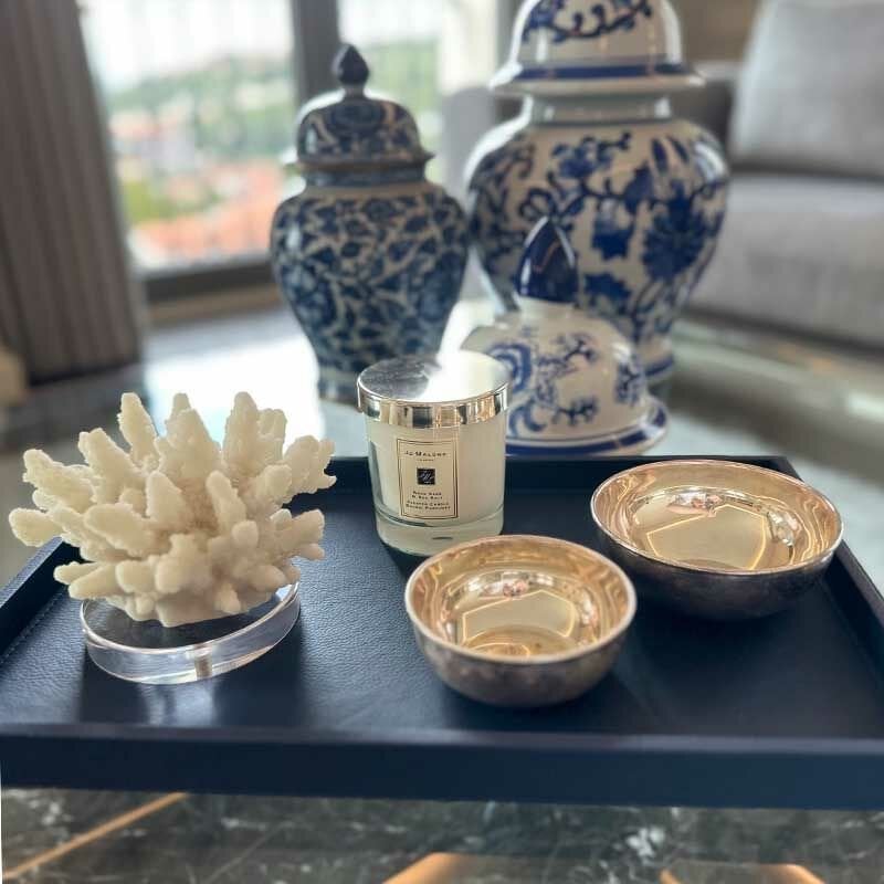 Lacivert Deri Tepsi/ B.Boy