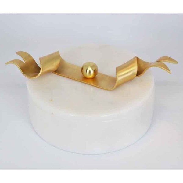 Ribbon Mermer Kutu / Beyaz