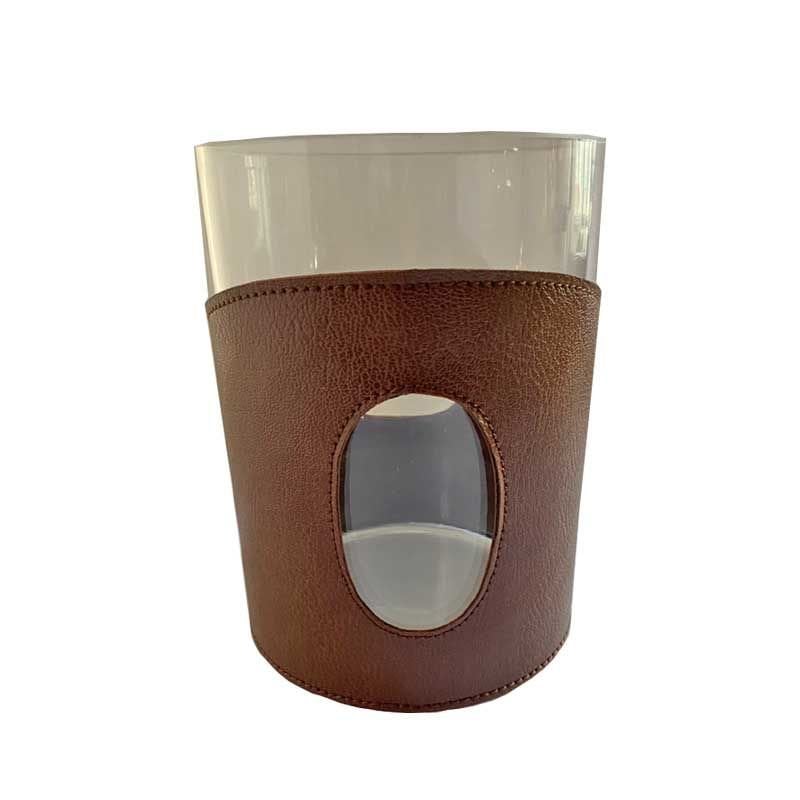 Deri Aksesuarlı Oval Cam Fener