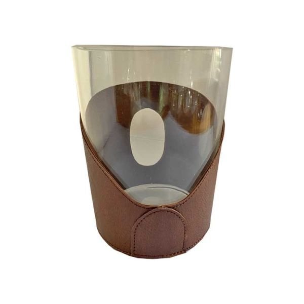 Deri Aksesuarlı Oval Cam Fener