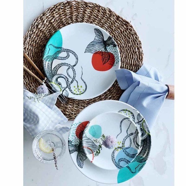 Deep Sea Collection Büyük Tabak 4'lü Set